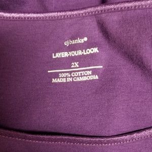 CJ Banks Tops - Purple CJ Banks 2x Long Sleeve T Shirt CJ Banks Tops - Purple CJ Banks 2x Long Sleeve T Shirt